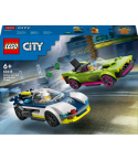 Lego City Police Verfolgungsjagd mit Polizeiauto &Muscle Car