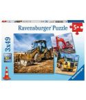Ravensburger Kinderpuzzle 3x49tlg. Baufahrzeuge im Einsatz