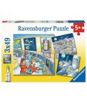 Ravensburger Kinderpuzzle 3x49tlg. Auf Weltraummission