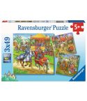 Ravensburger Kd.Puzzle 3x49tlg. Ritterturnier im Mittelalter