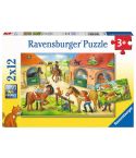 Ravensburger Kinderpuzzle 2x12tlg. Ferien auf dem Pferdehof