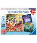 Ravensburger Kinderpuzzle 3x49tlg. Einhorn, Drache & Fee