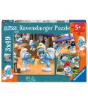 Ravensburger Kinderpuzzle 3x49tlg. Die Schlümpfe sind los   