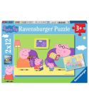 Ravensburger Kinderpuzzle 2x12tlg. Zuhause bei Peppa 07596