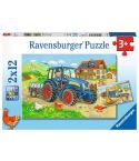 Ravensburger Kinderpuzzle 2x12tlg. Baustelle und Bauernhof