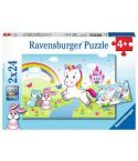 Ravensburger Kinderpuzzle 2x24tlg. Märchenhaftes Einhorn