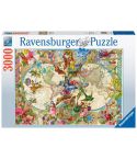 Ravensburger Puzzle 3000tlg. Weltkarte mit Schmetterlingen