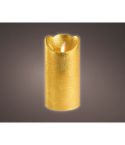 LED Wachskerze gold/warmweiß H15cm