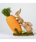 2 Hasen auf Karotte Stroh 28cm