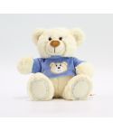 Plüsch Teddybär mit T-Shirt sitzend 30cm blau/rosa