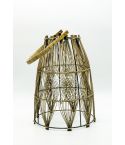 Bambus Laterne mit Glaseinsatz H42cm