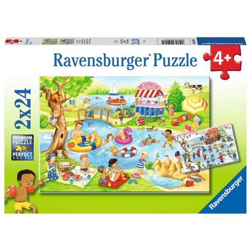 Ravensburger Kinderpuzzle 2x24tlg. Freizeit am See