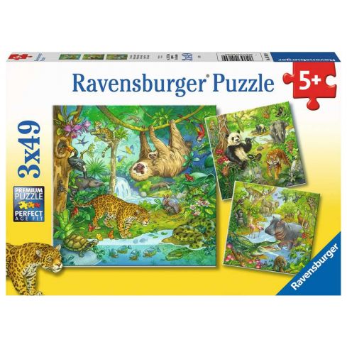 Ravensburger Kinderpuzzle 3x49tlg. Im Urwald