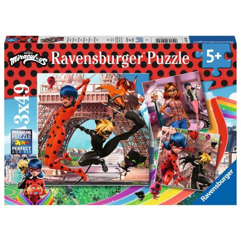Ravensburger Kinderpuzzle 3x49tlg. Ladybug und Cat Noir