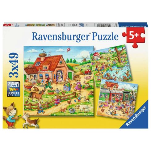 Ravensburger Kinderpuzzle 3x49tlg. Ferien auf dem Land