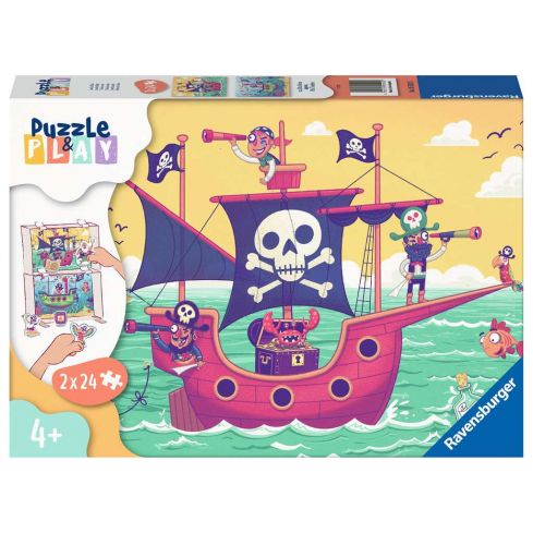 Ravensburger Puzzle&Play 2x24tlg. Piraten Land in Sicht