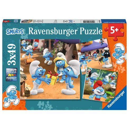 Ravensburger Kinderpuzzle 3x49tlg. Die Schlümpfe sind los   