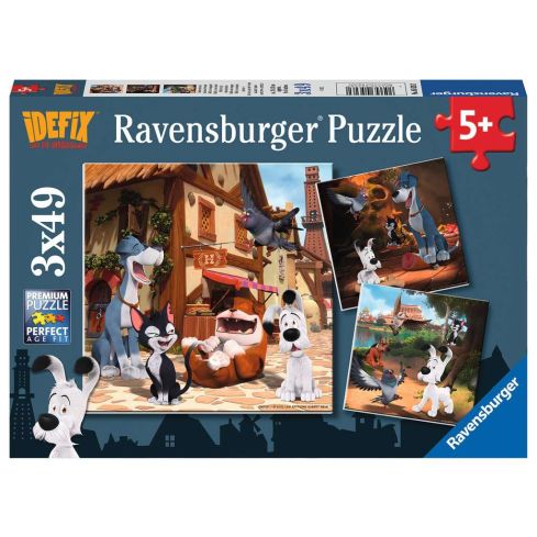 Ravensburger Kinderpuzzle 3x49tlg. Idefix und seine Freunde