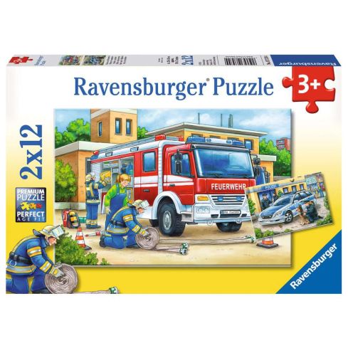 Ravensburger Kinderpuzzle 2x12tlg. Polizei und Feuerwehr