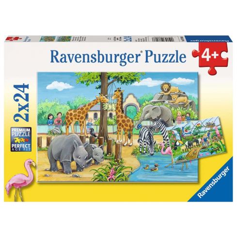 Ravensburger Kinderpuzzle 2x24tlg. Willkommen im Zoo