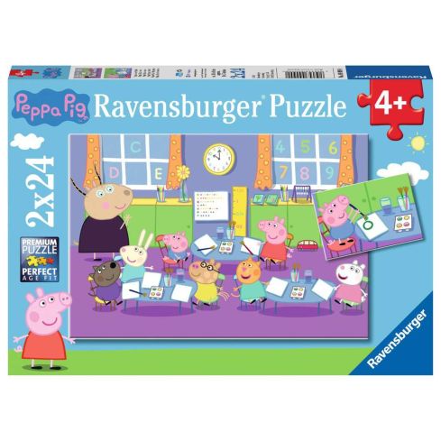 Ravensburger Kinderpuzzle 2x24tlg. Peppa in der Schule   