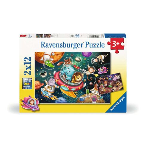 Ravensburger Kinderpuzzle 2x12tlg. Tiere im Weltall 00857