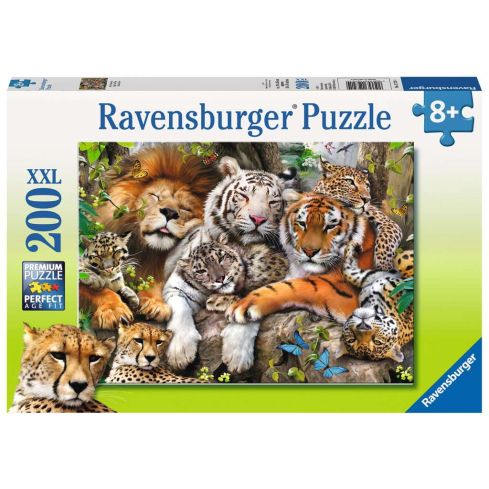 Ravensburger Kinderpuzzle 200tlg. XXL Schmusende Raubkatzen