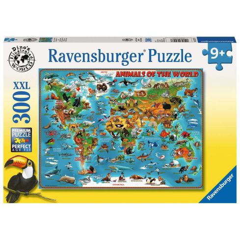 Ravensburger Kinderpuzzle 300tlg. XXL Tiere rund um die Welt