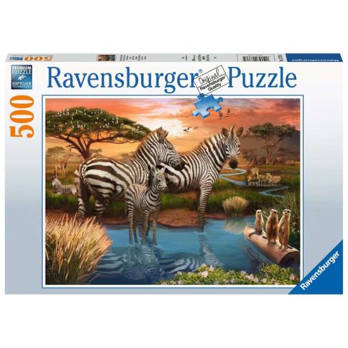 Ravensburger Puzzle 500tlg. Zebras am Wasserloch