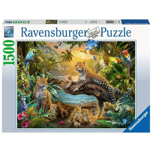 Ravensburger Puzzle 1500tlg. Leopardenfamilie im Dschungel