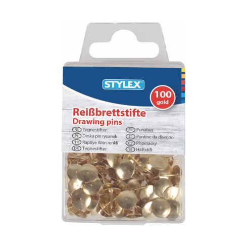 Stylex Reißbrettstifte gold, 100er Schachtel