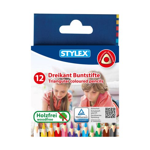 Stylex Buntstifte Dreikant kurz 12er Pkg.