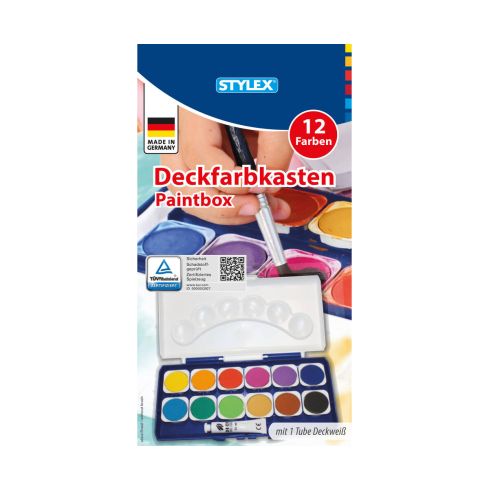 Stylex Deckfarbenkasten 12 Farben