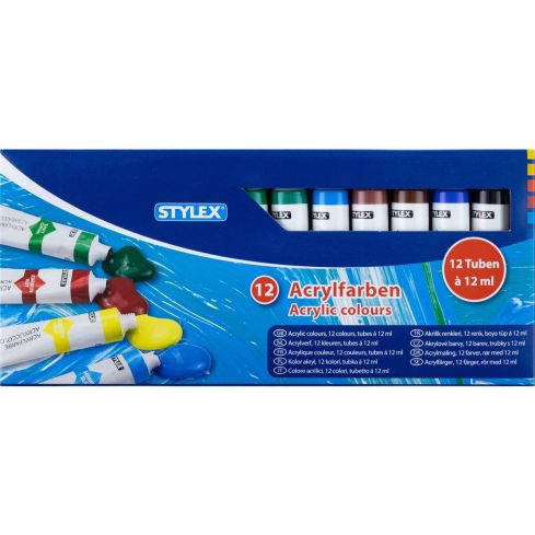 Stylex Acrylfarben 12 Tuben à 12ml      