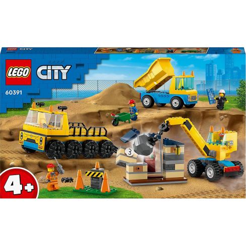 Lego City Baufahrzeuge und Kran mit Abrissbirne 60391