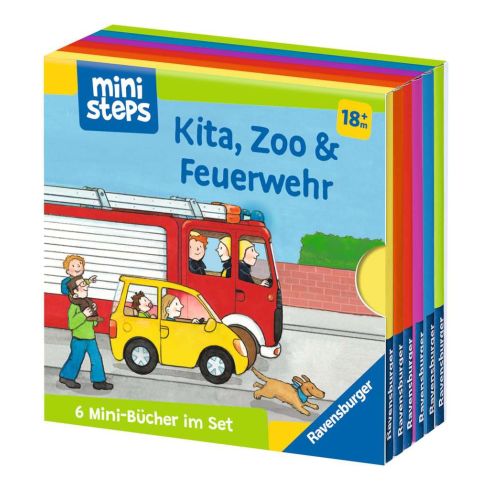 Ravensburger Ministeps Bücherwürfel - Kita, Zoo & Feuerwehr