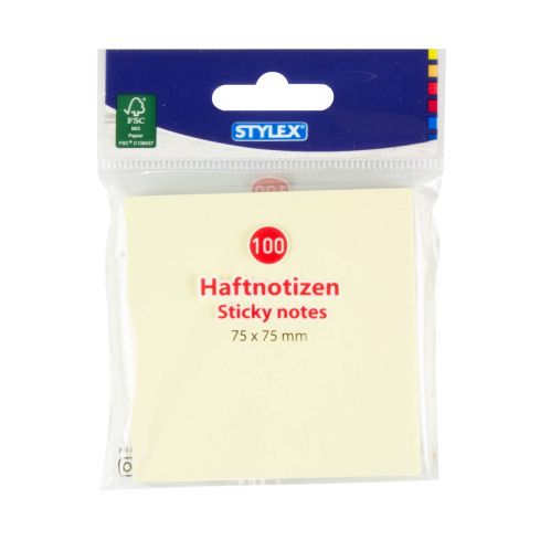 Stylex Haftnotizen gelb 75x75mm 100 Blatt