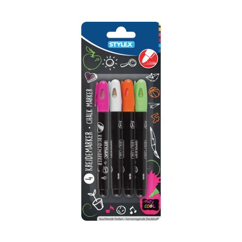 Stylex Kreidemarker, 4 Stück in 4 Farben