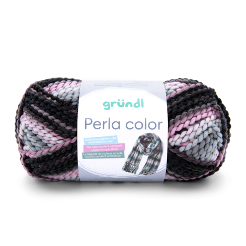 Gründl Wolle Perla Color Nr.31 silber-grau-rosa-schwarzbraun