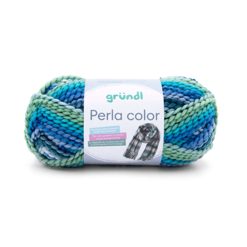 Gründl Wolle Perla Color Nr.37 türkisblau-lagune-grün-weiß