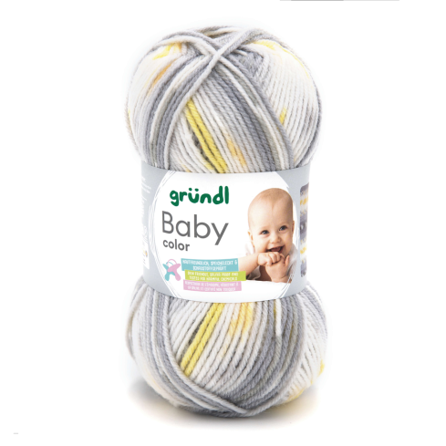 Gründl Wolle Baby Color Nr.10 grau naturgelb multicolor