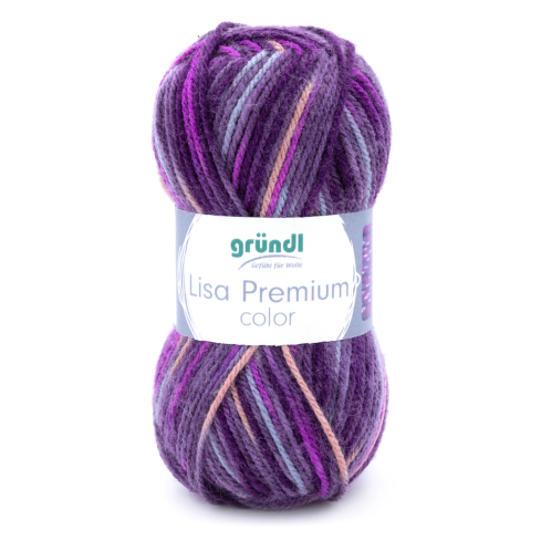 Gründl Wolle Lisa Premium Color Nr.04 Brombeere-Fuchsia-Lila