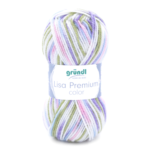 Gründl Wolle Lisa Premium Color Nr.09 Lindgrün-Flieder-Rose