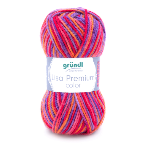 Gründl Wolle Lisa Premium Color Nr.10 Lila-Pink-Orange