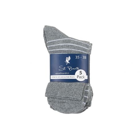 Damen-Socken 5er Pack gemustert grau Gr.35-38