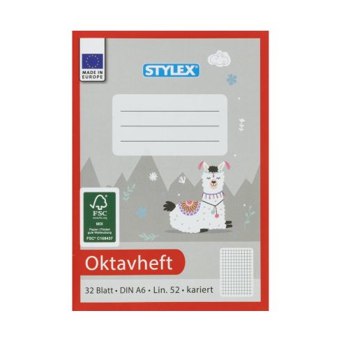 Stylex Oktavheft DIN A6 kariert, 32 Blatt