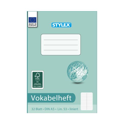 Stylex Vokabelheft A5 32 Blatt     