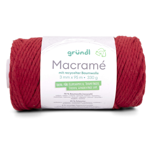 Gründl Wolle Macrame 330g rot Nr.07