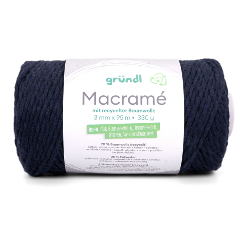 Gründl Wolle Macrame 330g dunkelblau Nr.08