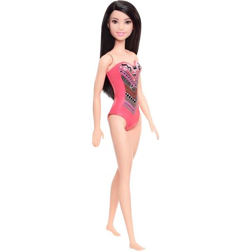 Mattel Barbie Beach Puppe mit Badeanzug im Aztekenmuster